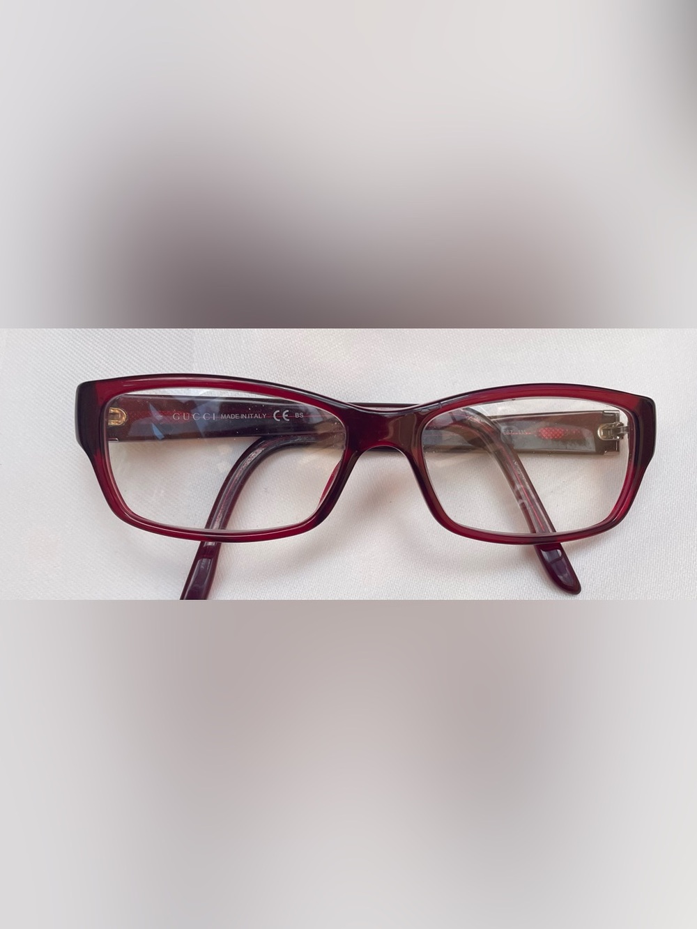 Gucci Women's Burgundy Rectangular Eyeglass Frames